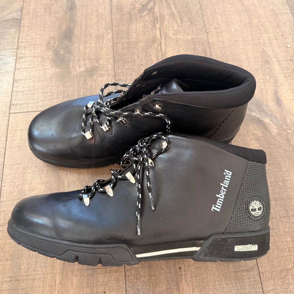 Timberland Euro Hiker Shell Toe Black Leather Boots Mens 15M Work Safety